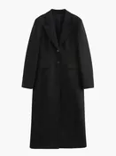 Classic Black Longline Coat - Sleek and Timeless