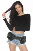 Antique Studs Leather Belt Bag