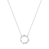 1.17ct. Fancy Shape Diamond Round Pendant Necklace in 18K White Gold