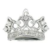 10k White Gold 1/4ctw Diamond Crown Pendant 2.2g