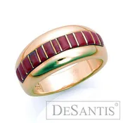 14kt Yellow Gold Italian Red Coral Ring Size 7