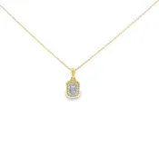 0.10Ctw 14K Yellow Gold Diamond Necklace 19In 1.2Dwt