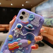 Cute Cartoon 3D Space Astronaut Case for iPhone 11 Pro Max XS X XR 7 8 Plus SE 2