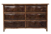 Targhee 6 Drawer Dresser w/Leather