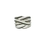 14KT Black and White Diamond Band