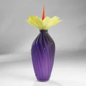 Bobtanical Tall Art Glass - Amethyst, Olive and Red