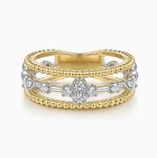 14 Karat Two-Tone Diamond Open Band Ring By Gabriel