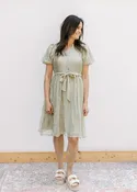 Barely Olive Embroidered Dress