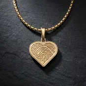 Gold Plated Sterling Silver Fingerprint Heart Necklace