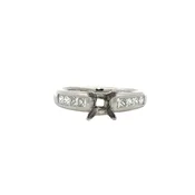 Platinum Princess Cut Diamond Semi Mount Ring