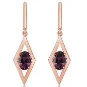 14K Rose Gold Rhodolite Garnet Earrings