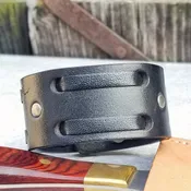 1 1/4" Double Weave Cuff / Black/ 6.5" Wrist
