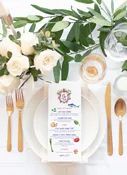 Watercolor Crest Menu Cards
