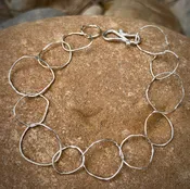 Sterling Silver Organic circle bracelet