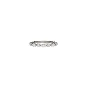 14 Karat white gold band with oval and round diamonds