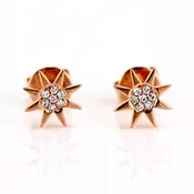 0.05ct Micro Pavé Diamonds in 14K Gold Mini Mini Sun Burst Stud Earring