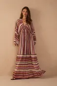 Aurora Stripes Lurex Ties Maxi Dress