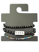 Beaded 'Fuck' Bracelet Set