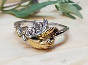 14K & 18K gold ring. Diamonds ring 0.26 carats SI1/H set in platinum. Designed at Stark Jewelers — Stark Jewelers