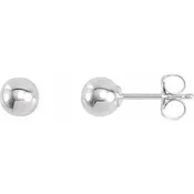 14 Karat Gold Ball Stud Earrings, 5mm