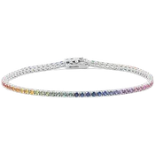 2 1/2 tcw Rainbow Sapphire Tennis Bracelet