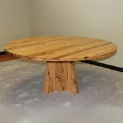 6ft Round Rustic Hickory Table - Handcrafted in the USA