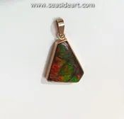 10K Rose Gold Ammolite Pendant