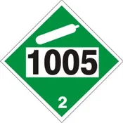 1005 AMMONIA , ANHYDROUS – CLASS 2 DOT PLACARD