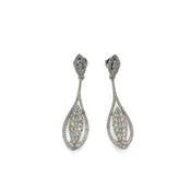 14K White Gold And Diamond Dangle Drop Formal Earrings 2 ctw #E23-134