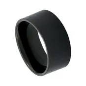12mm Black Tungsten Flat-Cut Brushed Band
