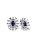 14KY Sapphire and Diamond Sun Earrings
