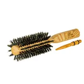 Round Brush with Bamboo Wood and Boar Bristles Made in Italy