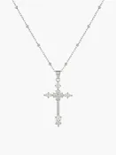 Cross Zirconia Ball Chain Necklace