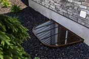 Custom Steel Grate Window Well Cover - Brown with Polycarbonate Topper