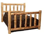 Pine Log Full Size Bed Frame