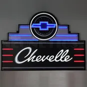 ART DECO MARQUEE CHEVELLE LED FLEX-NEON SIGN IN STEEL CAN – 29ADCCL