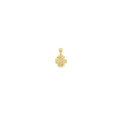 GC Originals 14K Yellow Gold GC Original Textured .10ct Lab Diamond Dogwood Pendant Mini