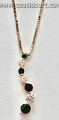 14K Yellow Gold Diamond & Emerald Necklace