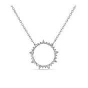 14K DIAMOND PENDANT CIRCLE SUN