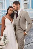 SLIMFIT SAND BRUNSWICK SUIT - 202 — Formals By Vince