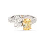 1.59 Ct. Oval Cut Diamond & 1.51 Ct. Oval Cut Diamond Toi Et Moi Engagement Ring