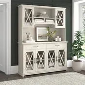 60W Bauernhaus Anrichte Buffet Schrank mit Aufsatz