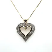 10KT Diamond Heart Necklace .75ctw 5.2 Grams