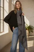 100% Cashmere Luxury Scarf, New York Parkway in Charcoal
