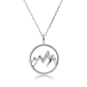 .05 ct. tw. Diamond Circle Mountain Pendant in 10K White Gold - FN31423DIA