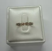 14k Yellow Gold Bezel Set 7 Stone Genuine Lab Grown Cushion Brilliant Cut Diamond Band