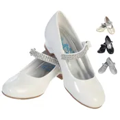 Girls’ Heeled Shoes with Rhinestone Strap