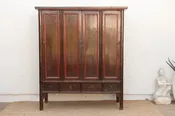 19th Century Chinese Painted & Lacquered Armoire