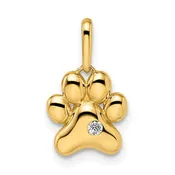 14k Paw Print Pendant