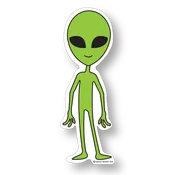 Alien Sticker — Quick Brown Fox Letterpress